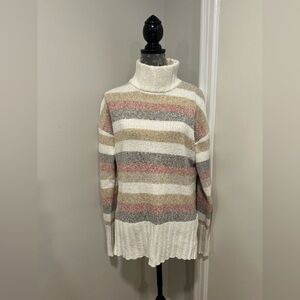 Eddie Bauer Women’s Turtleneck Sz: M Striped Soft. Warm. Winter. Tunic.